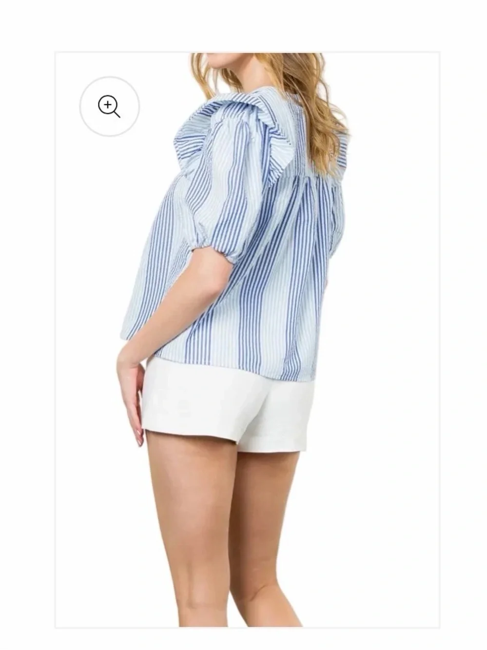 Anthropologie THML Lilah Puff Sleeve Striped Top